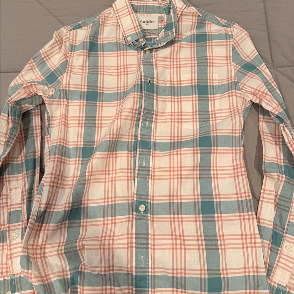Goodfellow & Co Blue and Red Plaid Button Down Shirt